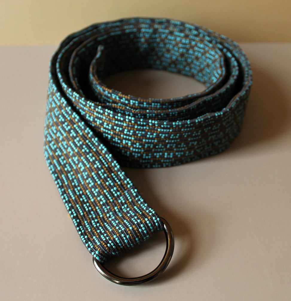 Turquoise Brown wool belt