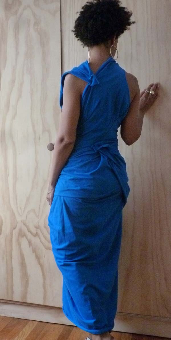 Royal blue cotton lycra wedding dress