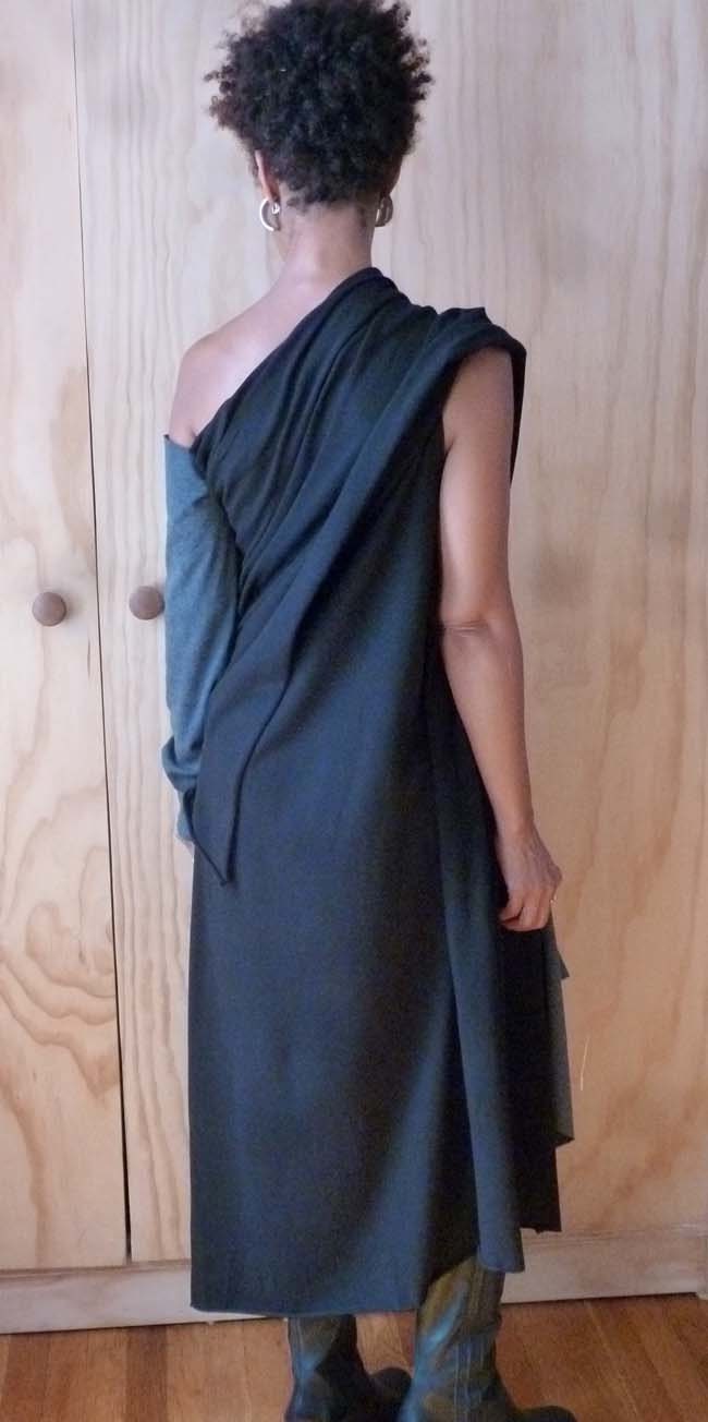 Black elegant overlay dress top with attach sleeve