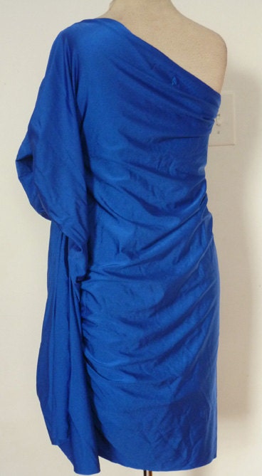 Black One Shoulder Matte Spandex Puff Cocktail Dress,bridesmaid dress,party dress,Many colors available
