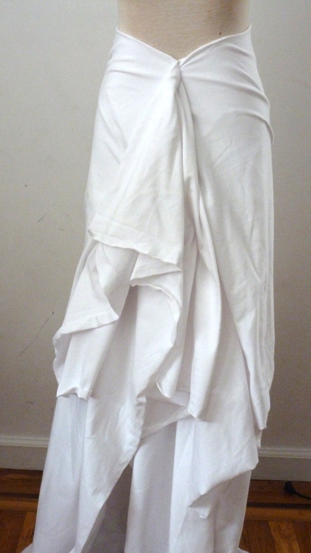 White layered cotton spandex ruffle skirt fits perfect for you/ raw edge/skirt is doubled to give a layered look/ wedding skirt with top