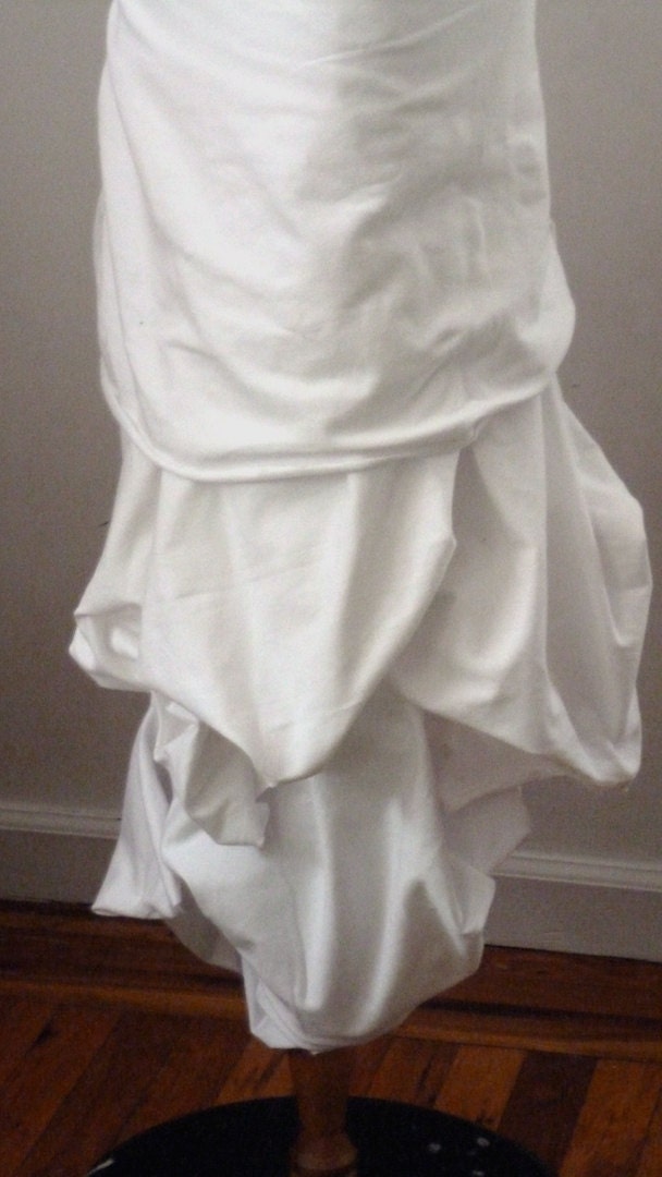 White long beautiful cotton spandex skirt/ wedding or special occasion/ stretch cotton/ handmade by Cheryl Johnston
