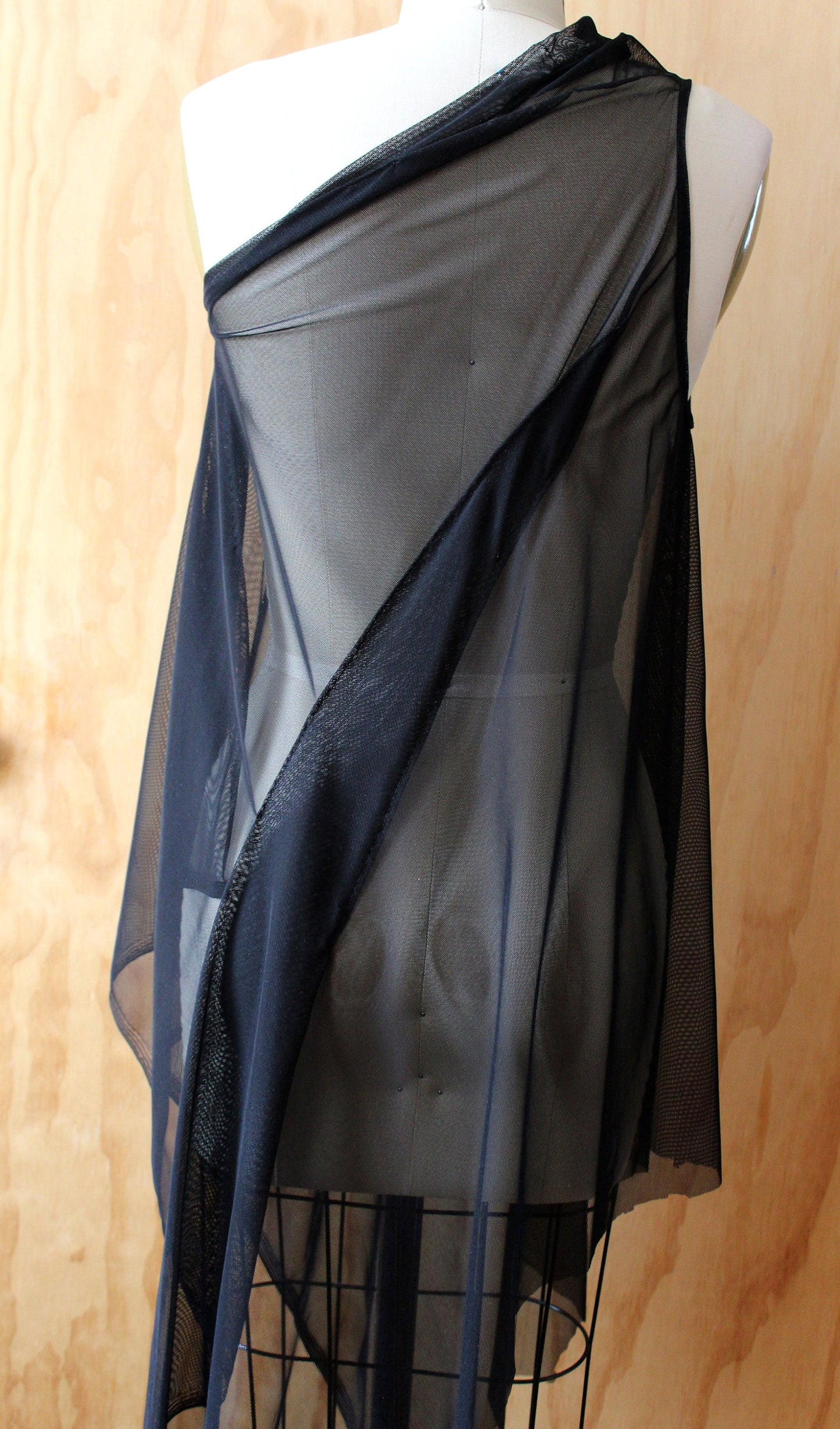 Black Mesh One Shoulder Top/ available to order in colors/handmade/designed by Cheryl Johnston/many sizes