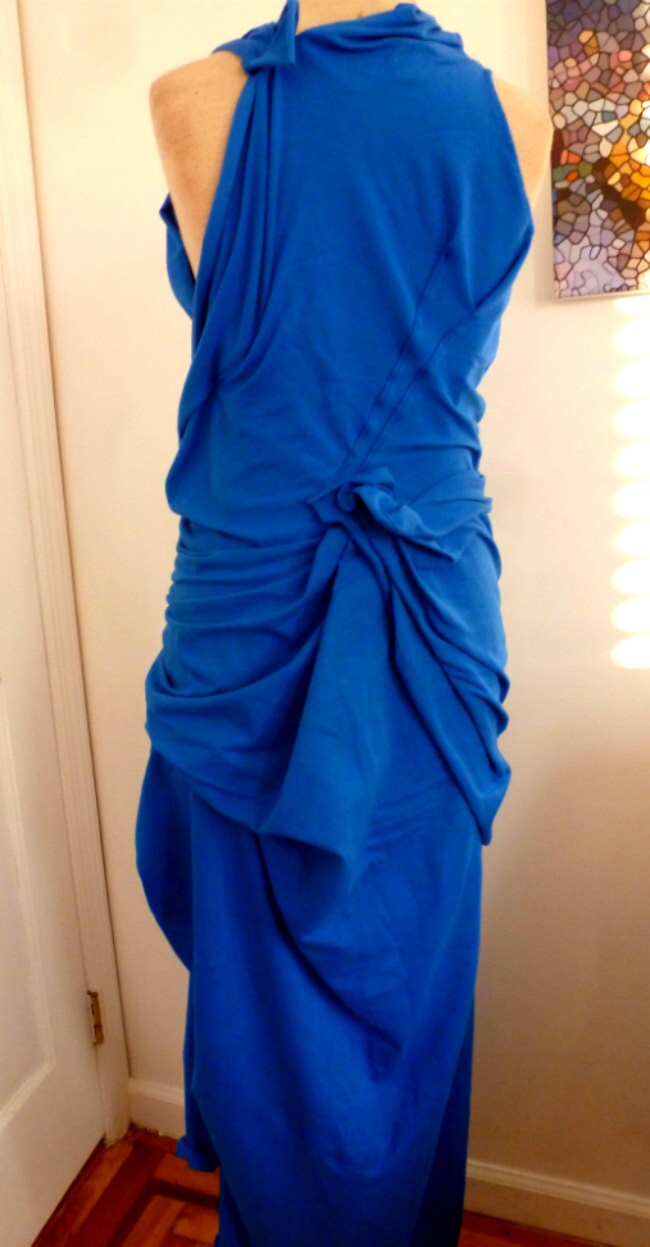 Royal blue cotton lycra wedding dress