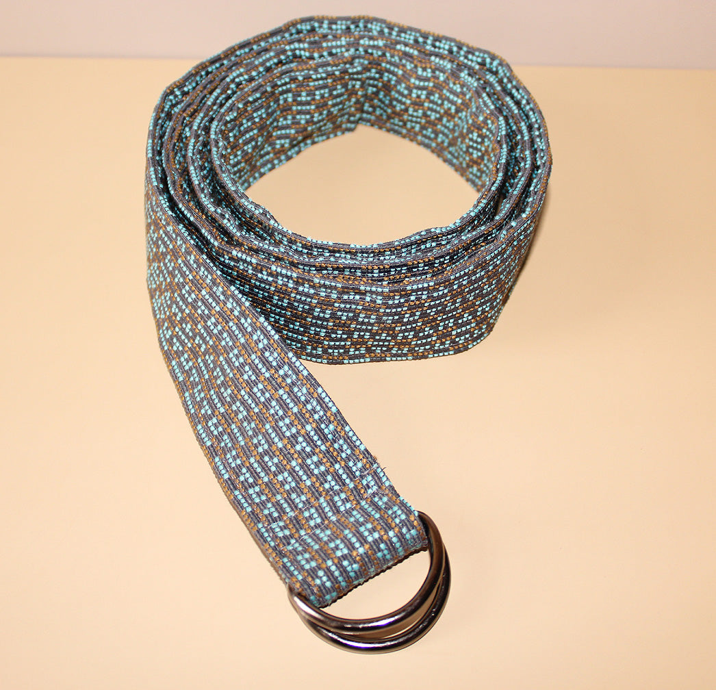 Turquoise Brown wool belt