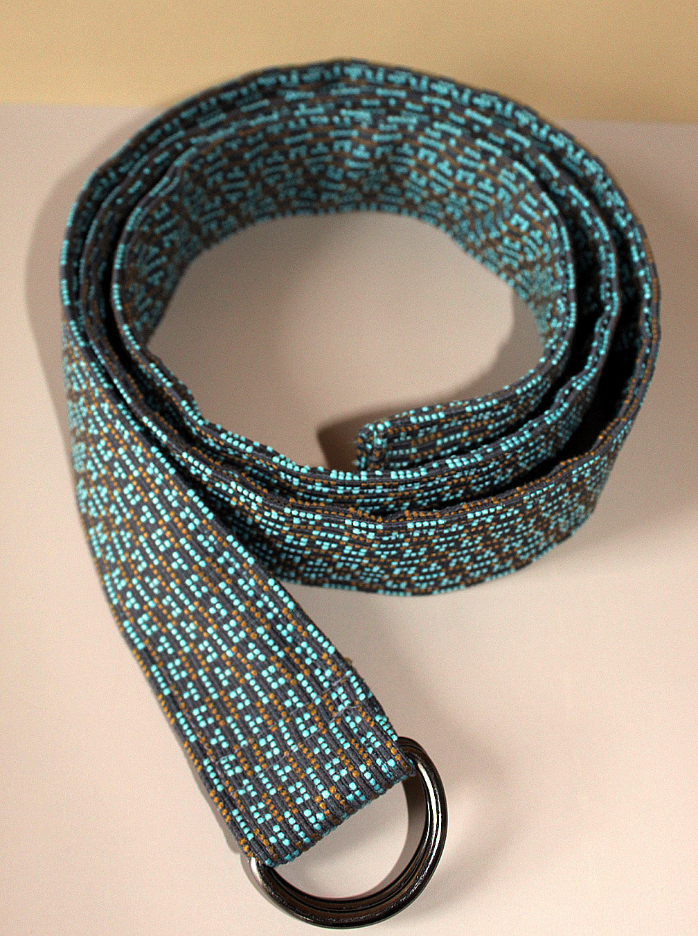 Turquoise Brown wool belt