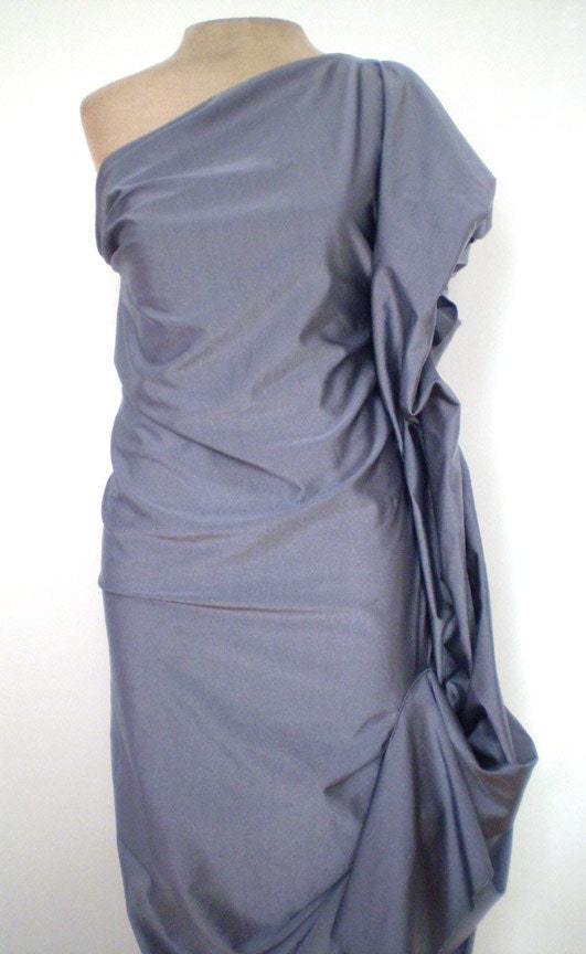 Gray One Shoulder Evening Shiny Spandex Puff Dress,custom made for you, by Cheryldine