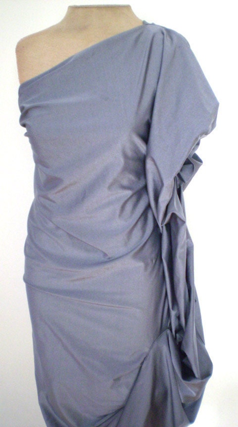 Gray One Shoulder Evening Shiny Spandex Puff Dress,custom made for you, by Cheryldine